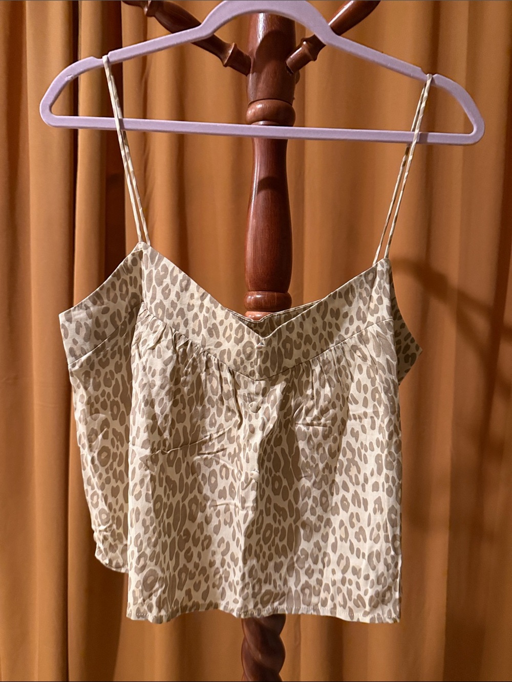 Women’s Beige Leopard Print Cami Tank Top